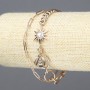Xuping Bracelet, 18K Gold Plating with White Rhinestones, Max Width 11mm +/-, Length 18-21cm+