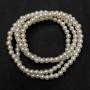 Beads on Fishing Line, White Majorca Acrylic, Diameter 6mm +/-, Length 88cm +/- 160 Beads+