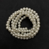 Beads on Fishing Line, White Majorca Acrylic, Diameter 8mm +/-, Length 113cm +/- 150 Beads+