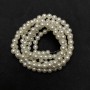 Beads on Fishing Line, White Majorca Acrylic, Diameter 8mm +/-, Length 113cm +/- 150 Beads+