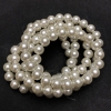 Beads on Fishing Line, White Majorca Acrylic, Diameter 10mm +/-, Length 105cm +/- 110 Beads+