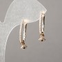 Xuping Earrings, 18K Gold Plating with White and Black Rhinestones, Diameter 20x1.5mm+