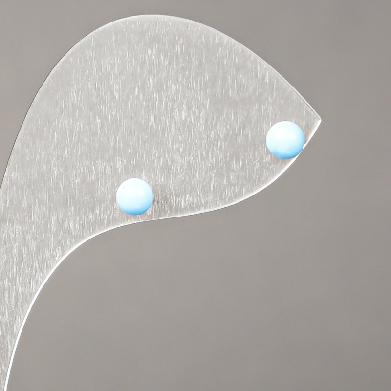 Earrings Studs Xuping 18K Gold Plated with blue bead 4mm +