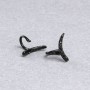 Caf Xuping Black Rhodium with Black Rhinestones 10x12mm +