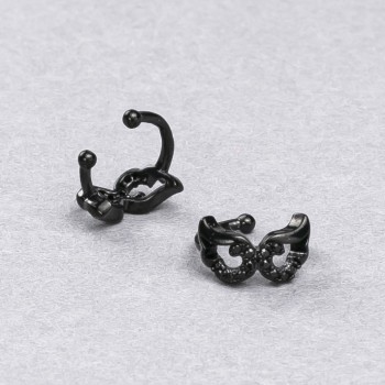 Cafe Xuping Black Rhodium with Black Rhinestones 6x10mm +