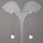 Xuping Rhodium Stud Earrings with Crystals, Beads and Pendants 12mm + -, length 58mm + -, thickness 0.7mm +