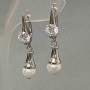 Earrings Xuping Rhodium with Rhinestones and Pearls 39x8 mm