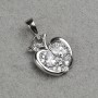 Xuping Rhodium Apple Pendant with White Crystals and White Rhinestones 21x12mm +