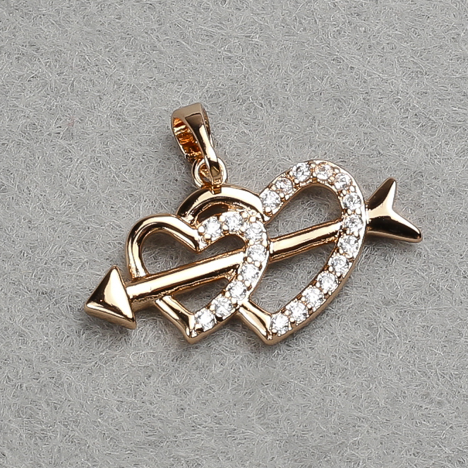 Xuping 18K Gold-Plated Pendant with White Rhinestones 24x20mm +