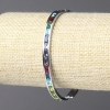 Xuping Rhodium Bracelet with Multicolored Crystals, 5mm thick + -, diameter 63x54 cm +