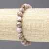Stretch bracelet with natural stone Rhodonite smooth bead, 8mm diameter+