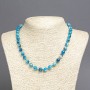 Blue Agate Beads Smooth Round 8mm, 45cm Necklace