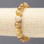 Natural Rutilated Quartz Smooth Bead Bracelet on Elastic, 10(+-)mm Diameter