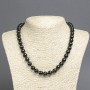 Faceted Agate Bead Necklace, 10 mm diameter (±), length 45cm+