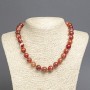 Orange Jasper Smooth Bead Necklace, 12mm diameter beads, 45cm length ± B501