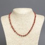 Necklace of Red Jasper Natural Stone, tumbled, diameter 8×6 mm, length 45 cm