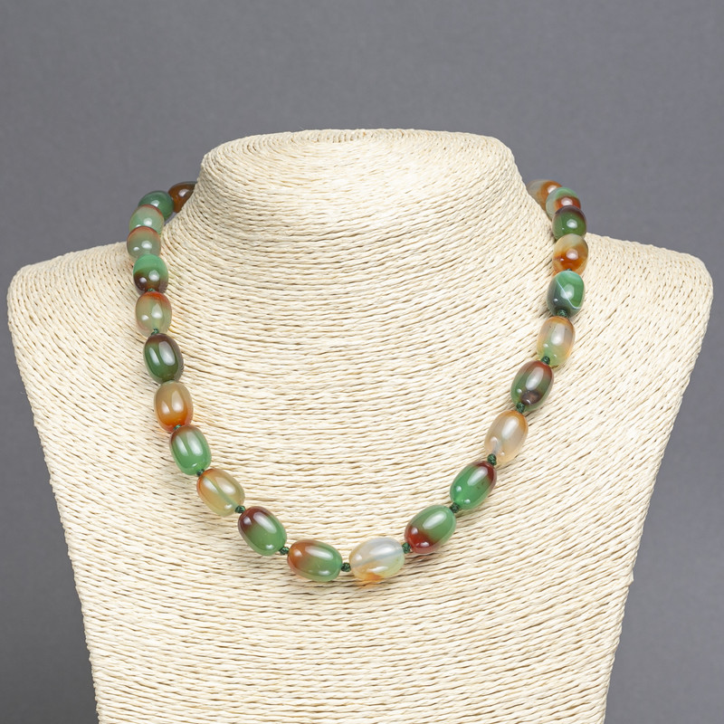 Brazilian Agate Beads on a Smooth Baril Thread, 14x10mm, 45cm length
