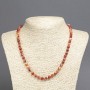 Orange Agate Bead Necklace, smooth round beads 6 mm, length 45 cm