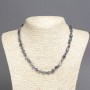 Iolite Bead Necklace, Faceted, 8x6 mm, 45 cm length