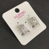 Xuping Rhodium Earrings with White Stones, 16x8mm +
