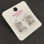 Xuping Rhodium Earrings with White Stones, 16x8mm +
