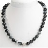 Gray Agate Necklace, Smooth Round Beads, 12mm+- Diameter, 45cm+ Length