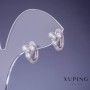 Xuping Triangle Earrings with White Crystals, Rhodium, 11x9mm