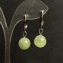 Onyx Earrings, 12mm+- Diameter, 35mm+- Length, Silver-Tone Metal