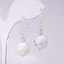 Cacholong Earrings, 10mm+- Diameter, 30cm+ Length