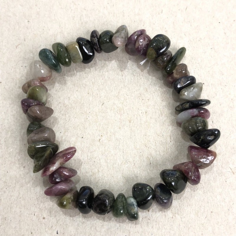 Bracelet with natural tourmaline, chip-granules 7mm±, circumference 18cm±