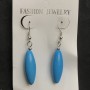 Earrings - dangle with turquoise 10x55mm+