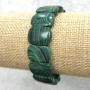 Malachite Elastic Bracelet (Pressed) Smooth Oval Links 18x13mm +-, length 18cm +