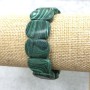 Malachite Bead Bracelet on Elastic Band (pressed) Smooth Link 20x15mm+-, length 18 cm +