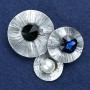 Clearance! Brooch with Crystals and Beadwork in Silver Metal 55x45mm +
