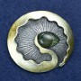 Sale! Brooch Elemental silver metal with enamel and droplet 52x45mm +