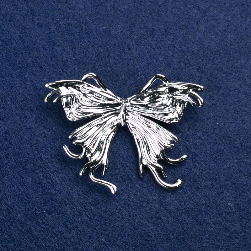 Sale! Silver Butterfly Brooch metal 50x36mm +