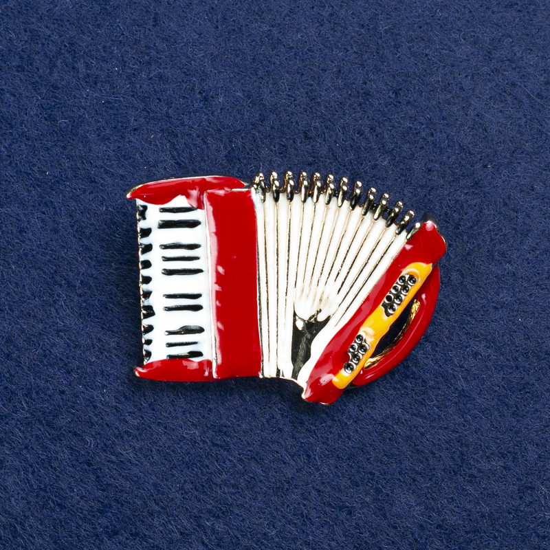 Sale! Brooch Bayan with golden metal and enamel 40x28mm +