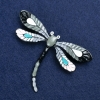 Sale! Dragonfly Brooch, Silver-Tone Metal and Enamel, 70x50mm +