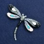 Sale! Dragonfly Brooch, Silver-Tone Metal and Enamel, 70x50mm +