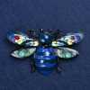 Sale! Beetle Brooch, Silver-Tone Metal and Enamel, 70x42mm +