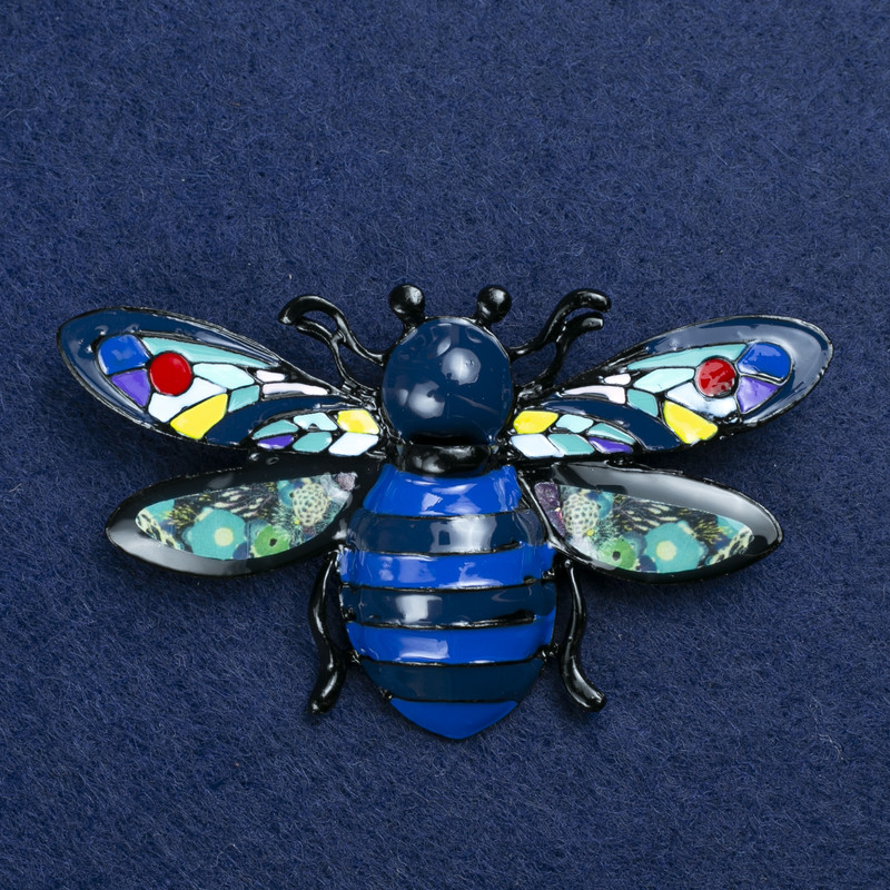 Sale! Beetle Brooch, Silver-Tone Metal and Enamel, 70x42mm +
