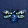 Sale! Beetle Brooch, Silver-Tone Metal and Enamel, 70x42mm +