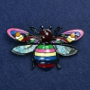 Sale! Beetle Brooch, Silver-Tone Metal and Enamel, 70x42mm +