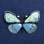 Sale! Silver Butterfly Brooch with metal and enamel 70x40mm +
