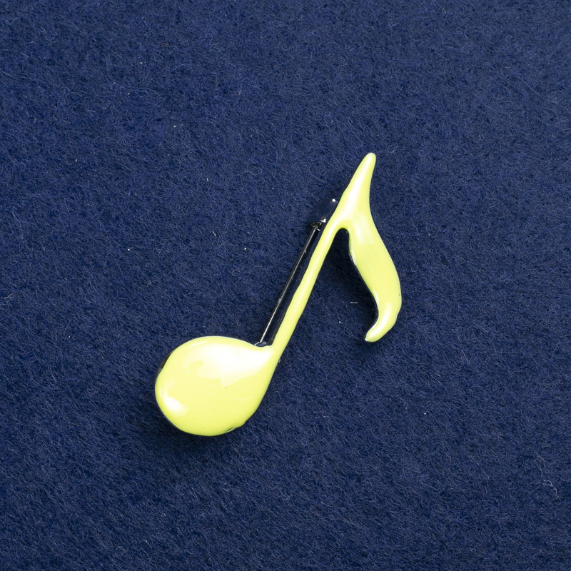 Sale! Pin «Note» in silver-colored metal with enamel 25×45 mm +