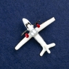 Brooch Airplane Golden Metal, Enamel and Bead 50x40mm +