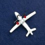 Brooch Airplane Golden Metal, Enamel and Bead 50x40mm +