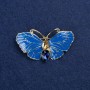 Clearance! Butterfly Brooch gilded metal, enamel and crystals 50x27mm +