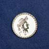 Sale! Cameo Brooch in Golden Metal and Enamel 34mm +
