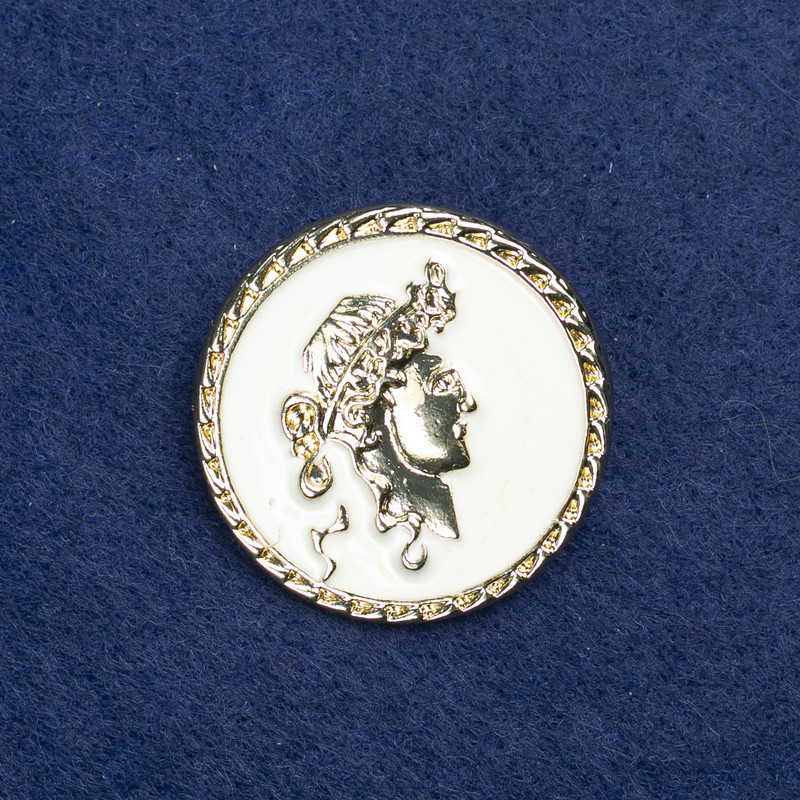 Sale! Cameo Brooch in Golden Metal and Enamel 34mm +